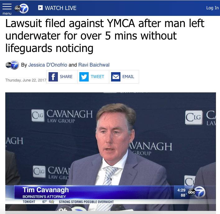 ABC 7 CHICAGO: Lawsuit Filed Against YMCA After Man Left Underwater for Over 5 Mins Without Lifeguards Noticing