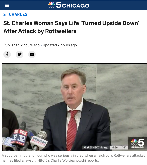 NBC 5 CHICAGO: St. Charles Woman Says Life ‘Turned Upside Down’ After Attack by Rottweilers