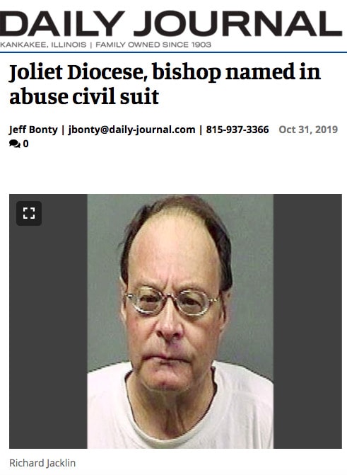 DAILY JOURNAL: Joliet Diocese, Bishop Named in Abuse Civil Suit